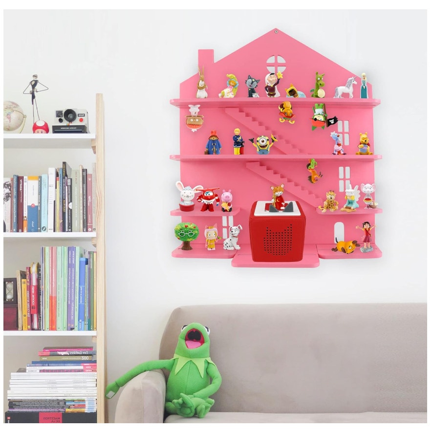 Annmore Shelf for Tonies Figures and Toniebox, Wooden Shelf for Kids Bedroom