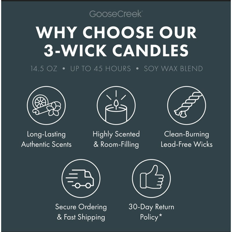 Goose Creek Spiced Apple & Black Walnut Scented 3-Wick Candle 14.5 oz Fall