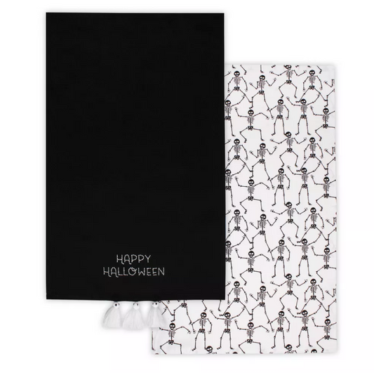 2pk Halloween and Skeleton Printed Dish Kitchen Towel - Bullseye's Playground