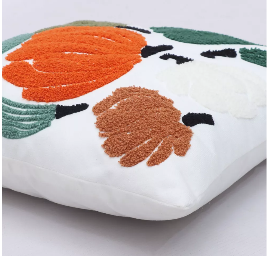 Embroidered Thanksgiving Throw Pillow Gourds 14" x 14" - Bullseye's Playground™