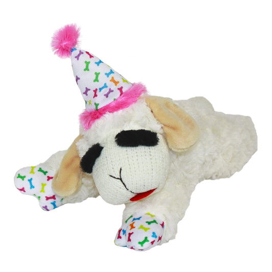 Multipet Lamb Chop with Birthday Hat Dog Toy