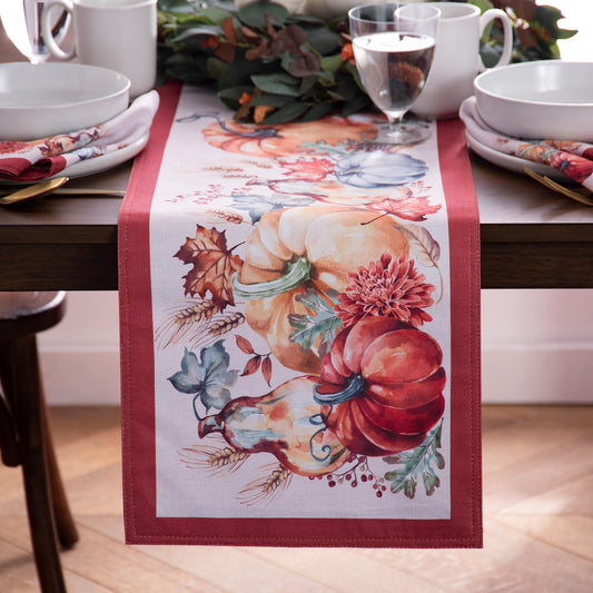 Elrene Home Fashions Botanical Harvest Pumpkin Engineered Tablecloth