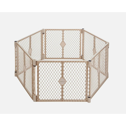 Superyard Baby Play Yard: Freestanding 6-Panel Baby Playpen - Indoor/Outdoor