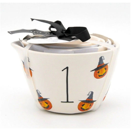 Rae Dunn Measuring Cups Halloween Decor Jack-o-lantern Witch Hat - Set of 4