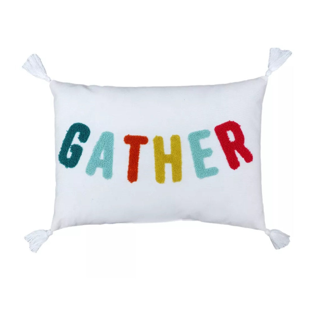 Gather Decorative Pillow – Colorful Fall Accent Cushion with Tassels