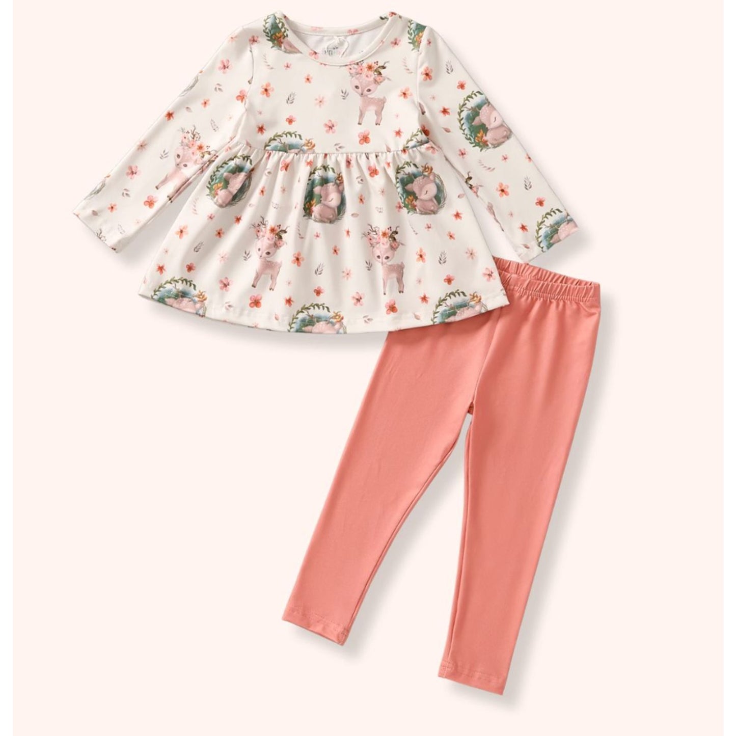 Pete + Lucy Girl's Fall Winter "Whitetail Wonder" Tunic & Legging Set - 6/6X