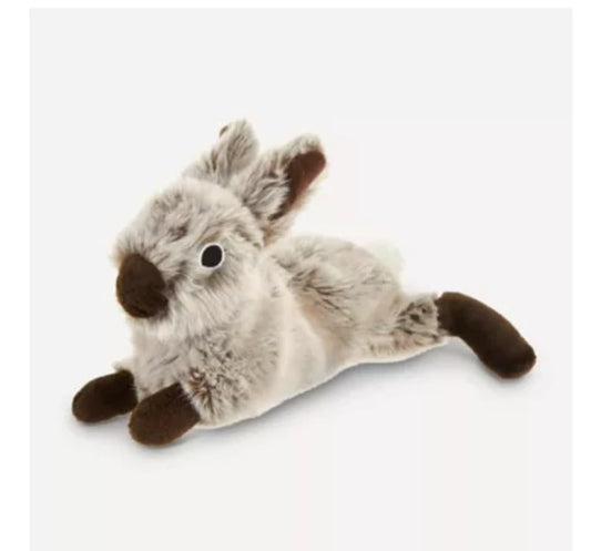 Joyhound Crazy Comfy Realistic Rabbit Flattie Dog Toy - Crinkle, Squeaker