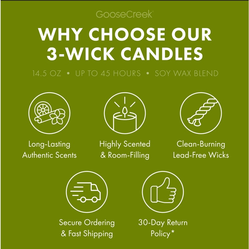 Goose Creek Spiced Apple Harvest Scented 3-Wick Candle 14.5 oz Fall Christmas