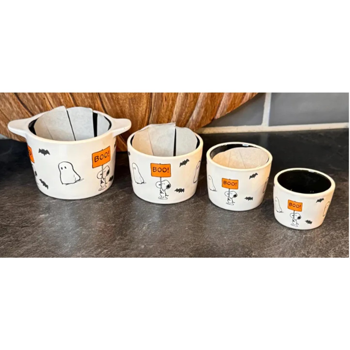 Rae Dunn Measuring Cups Halloween Decor Peanuts Snoopy - Set of 4