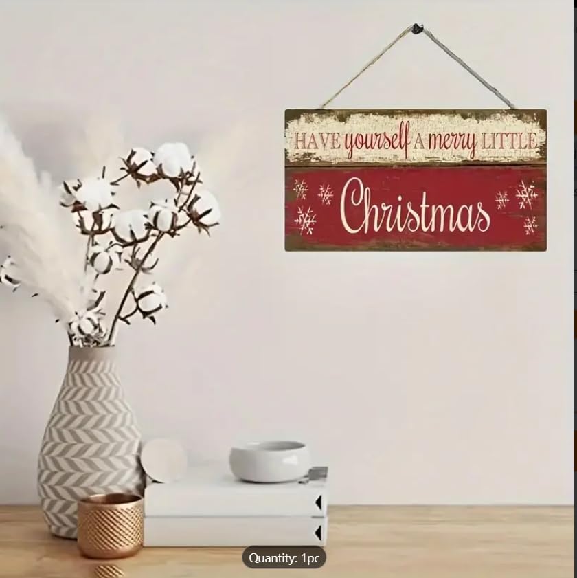 Have Yourself a Little Merry Christmas Wooden Wall Sign, 8x4 inches