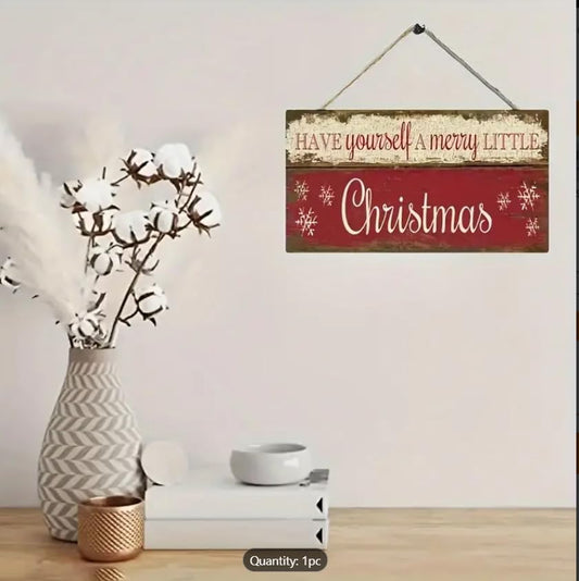Have Yourself a Little Merry Christmas Wooden Wall Sign, 8x4 inches