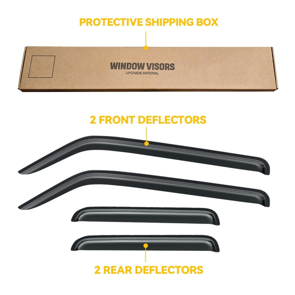 Window Visor for 2003-2011 Honda Element, Rain Guards Shields Vent Deflector