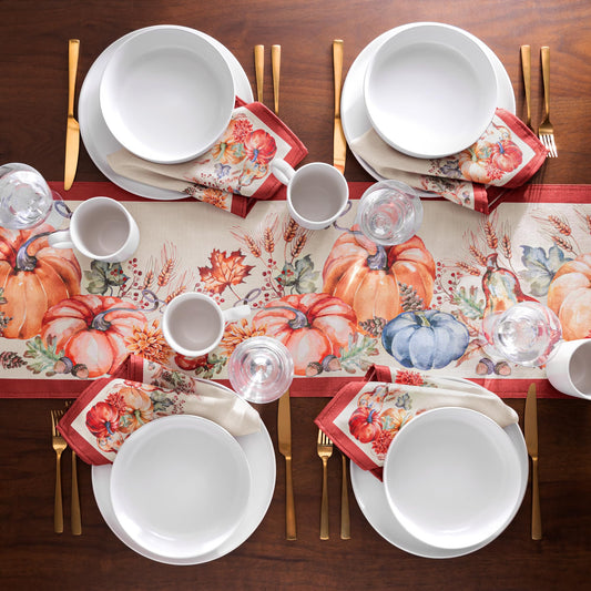 Elrene Home Fashions Botanical Harvest Pumpkin Engineered Tablecloth
