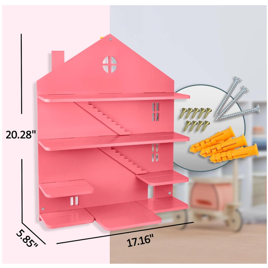 Annmore Shelf for Tonies Figures and Toniebox, Wooden Shelf for Kids Bedroom