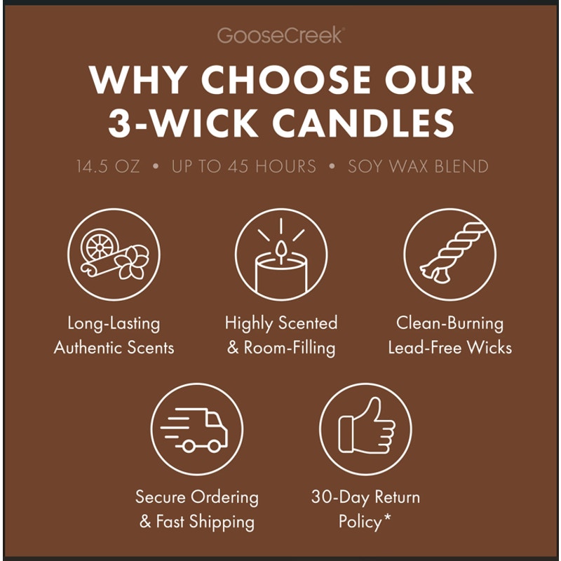 Goose Creek Sparkling Cinnamon Scented 3-Wick Candle 14.5 oz Fall Christmas