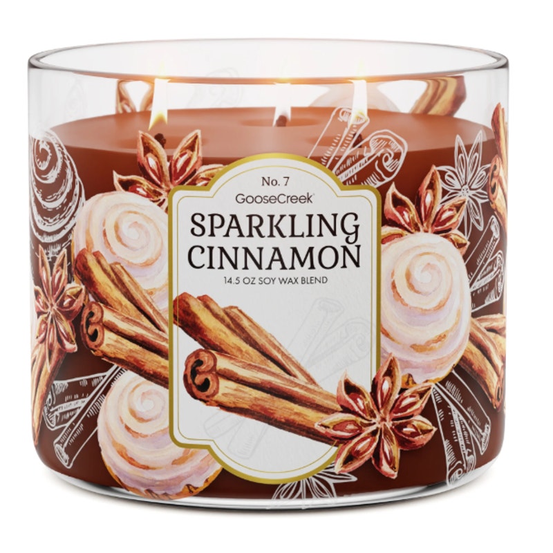 Goose Creek Sparkling Cinnamon Scented 3-Wick Candle 14.5 oz Fall Christmas
