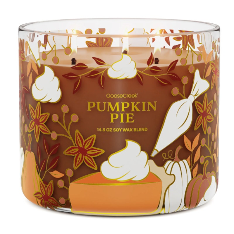 Goose Creek Pumpkin Pie Scented 3-Wick Candle 14.5 oz Fall Thanksgiving