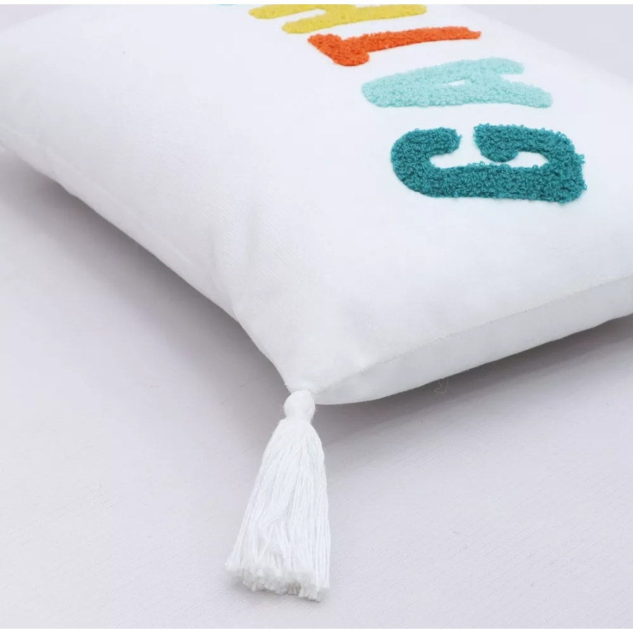 Gather Decorative Pillow – Colorful Fall Accent Cushion with Tassels