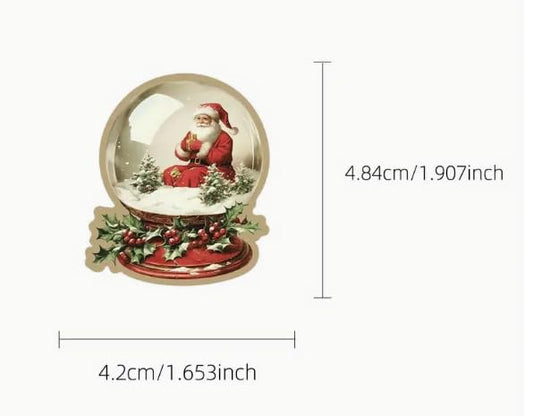 50pcs Vintage Christmas Stickers, Mixed Colors, Vinyl, Reusable, Irregular Shapes, Self-Adhesive, for Water Bottles, Skateboards, Laptops, Phones, Journaling, Scrapbooking, Party Supplies