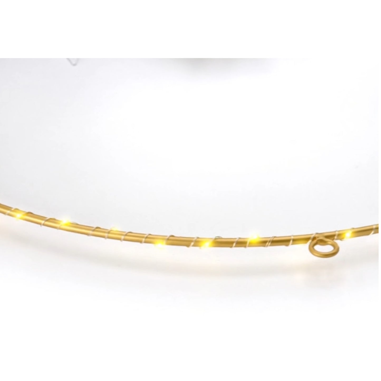 Member's Mark 24" Pre-Lit Village Wreath Gold Glitter Magnolia Leaves, Ornaments