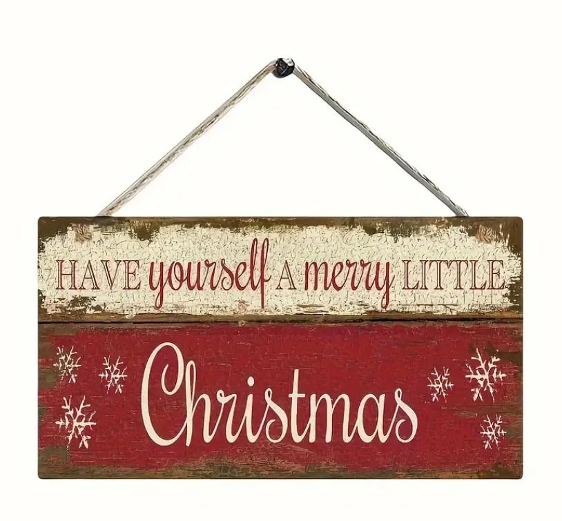 Have Yourself a Little Merry Christmas Wooden Wall Sign, 8x4 inches
