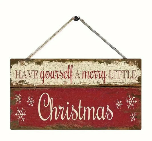 Have Yourself a Little Merry Christmas Wooden Wall Sign, 8x4 inches