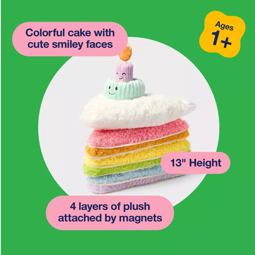 13" Stackable Layer Cake Stuffed Animal - Gigglescape Plushy, Food Theme, 1+ yr