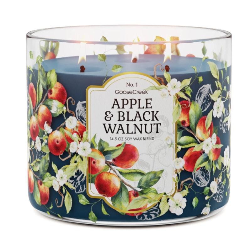 Goose Creek Spiced Apple & Black Walnut Scented 3-Wick Candle 14.5 oz Fall