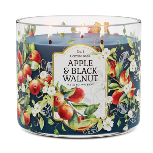 Goose Creek Spiced Apple & Black Walnut Scented 3-Wick Candle 14.5 oz Fall