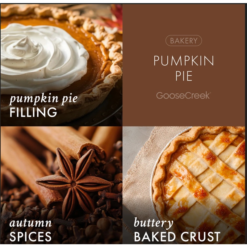 Goose Creek Pumpkin Pie Scented 3-Wick Candle 14.5 oz Fall Thanksgiving