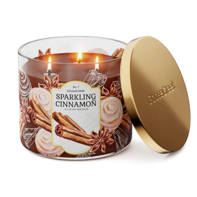 Goose Creek Sparkling Cinnamon Scented 3-Wick Candle 14.5 oz Fall Christmas