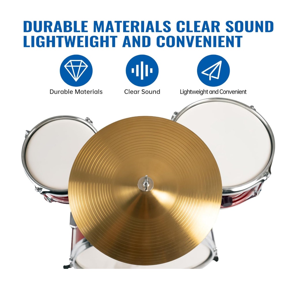 MOSEN Drum Set 3-Piece Beginner Drum Set Junior Drum Kit with Adjustable Throne