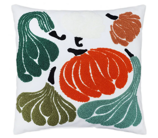 Embroidered Thanksgiving Throw Pillow Gourds 14" x 14" - Bullseye's Playground™