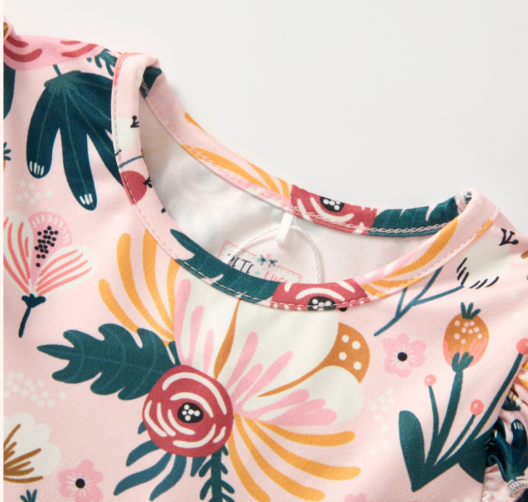 Pete + Lucy Girls Cozy Botanicals - Pants Set