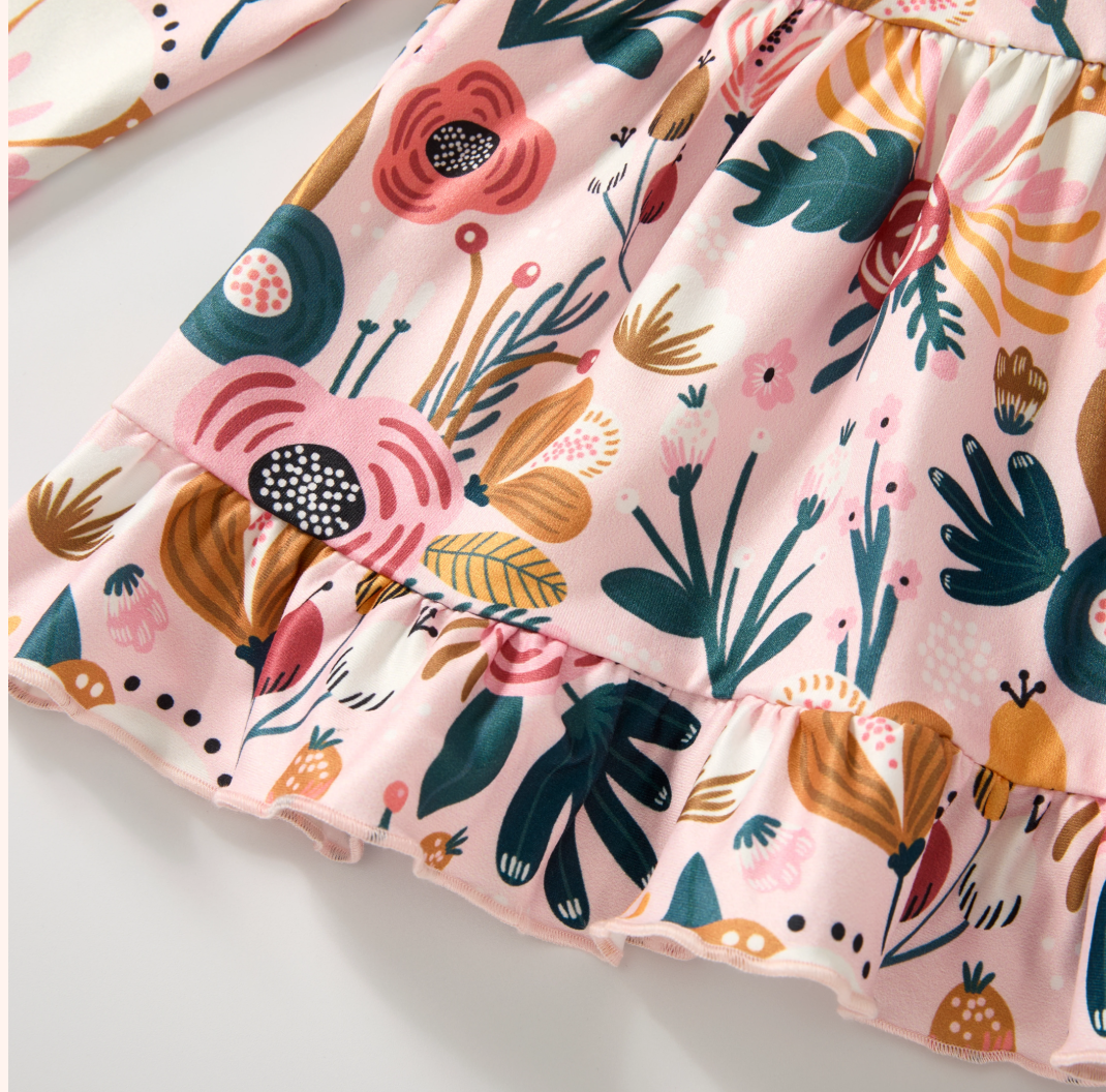 Pete + Lucy Girls Cozy Botanicals - Pants Set