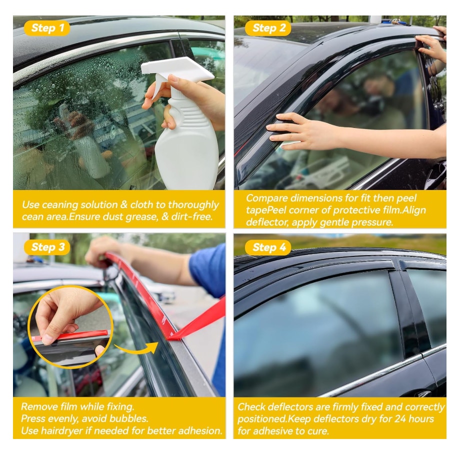 Window Visor for 2003-2011 Honda Element, Rain Guards Shields Vent Deflector