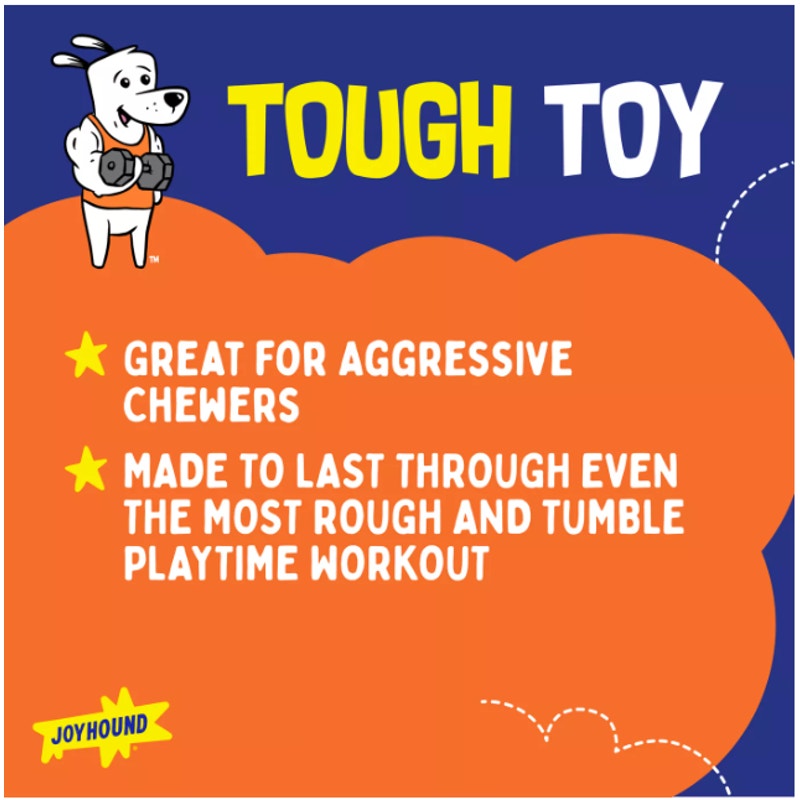 Joyhound Rip Roarin' Tough Plush Football Squeaker Dog Toy - Aggressive Chewers
