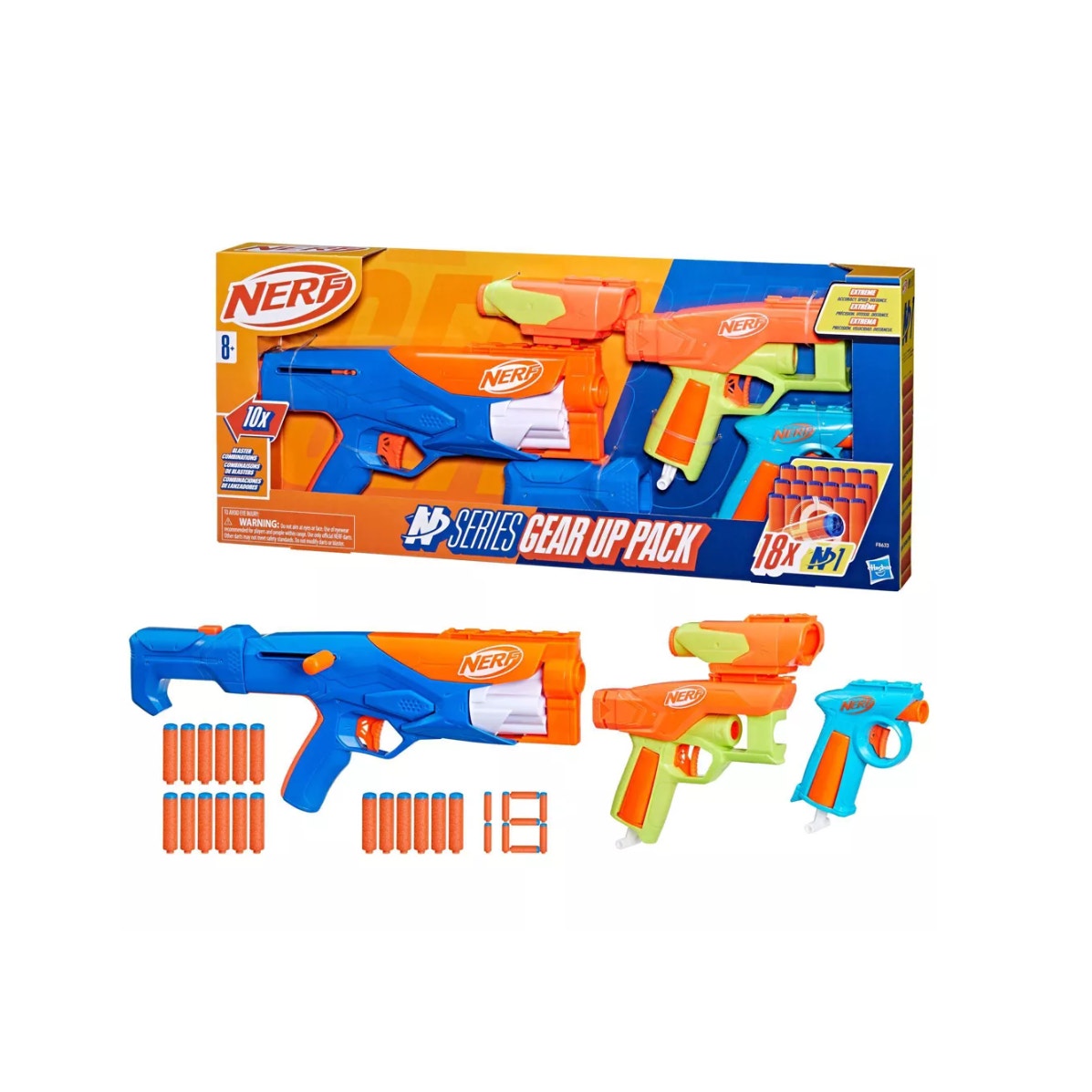 NERF N Series Gear Up Pack - 3 Blasters with 18 Darts
