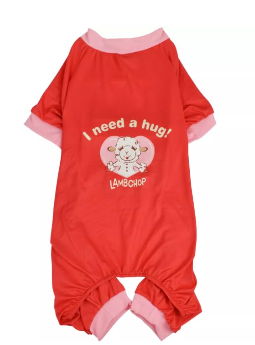 Lamb Chop Valentine Red & Pink Pet Pajamas - S