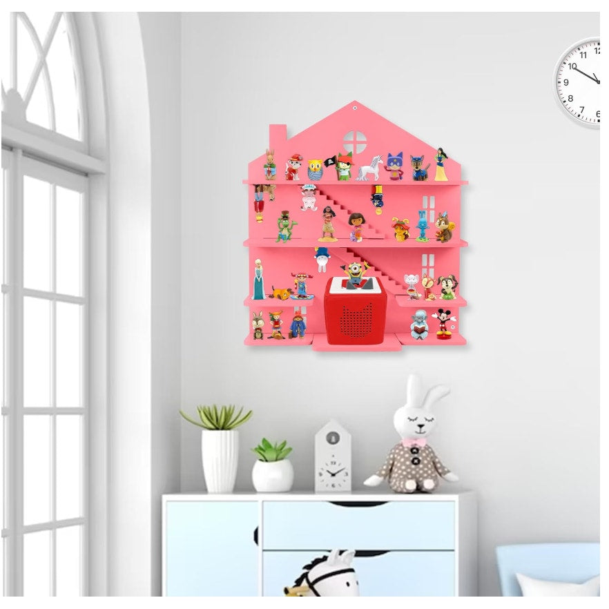 Annmore Shelf for Tonies Figures and Toniebox, Wooden Shelf for Kids Bedroom