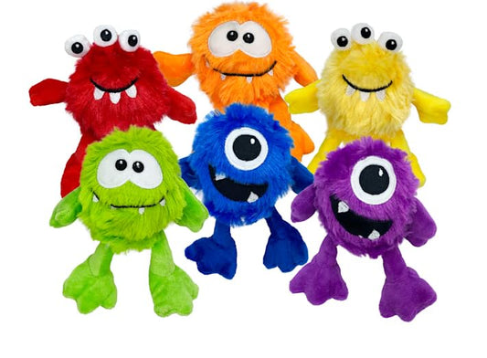 Multipet Minipet Plush Monster Dog Toy 5" - 1 Piece Assorted