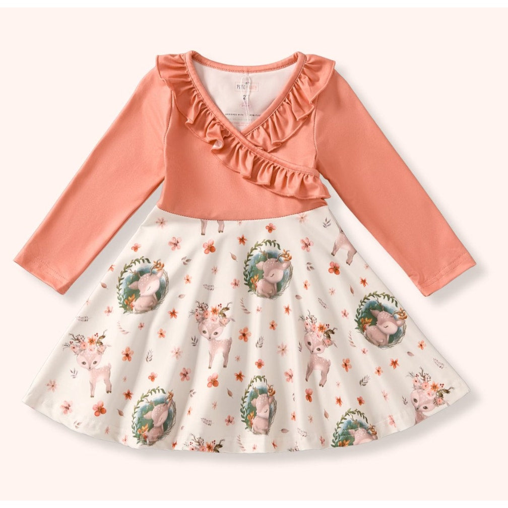 Pete + Lucy Girl's Fall Winter "Whitetail Wonder" Dress - Size 2T