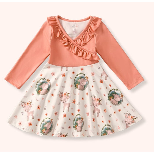 Pete + Lucy Girl's Fall Winter "Whitetail Wonder" Dress - Size 2T