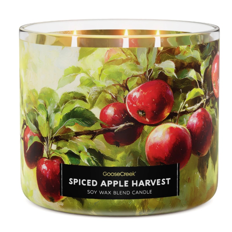 Goose Creek Spiced Apple Harvest Scented 3-Wick Candle 14.5 oz Fall Christmas