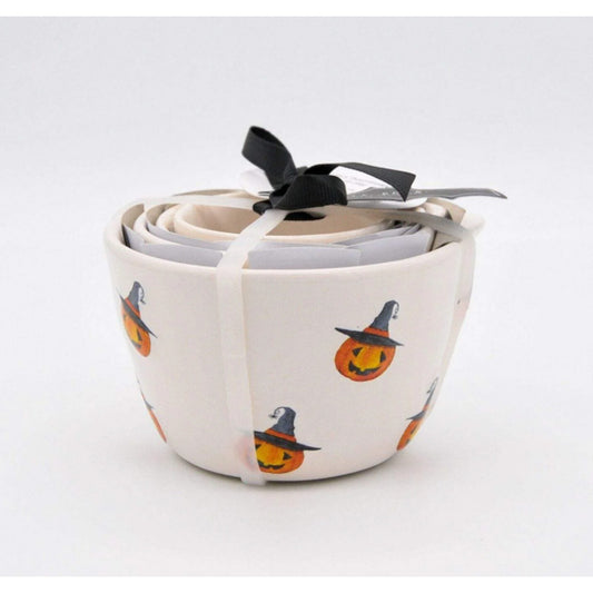 Rae Dunn Measuring Cups Halloween Decor Jack-o-lantern Witch Hat - Set of 4