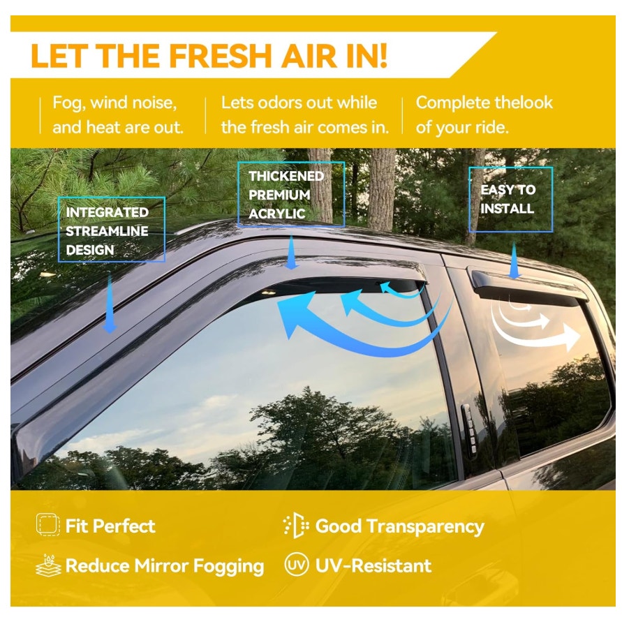 Window Visor for 2003-2011 Honda Element, Rain Guards Shields Vent Deflector